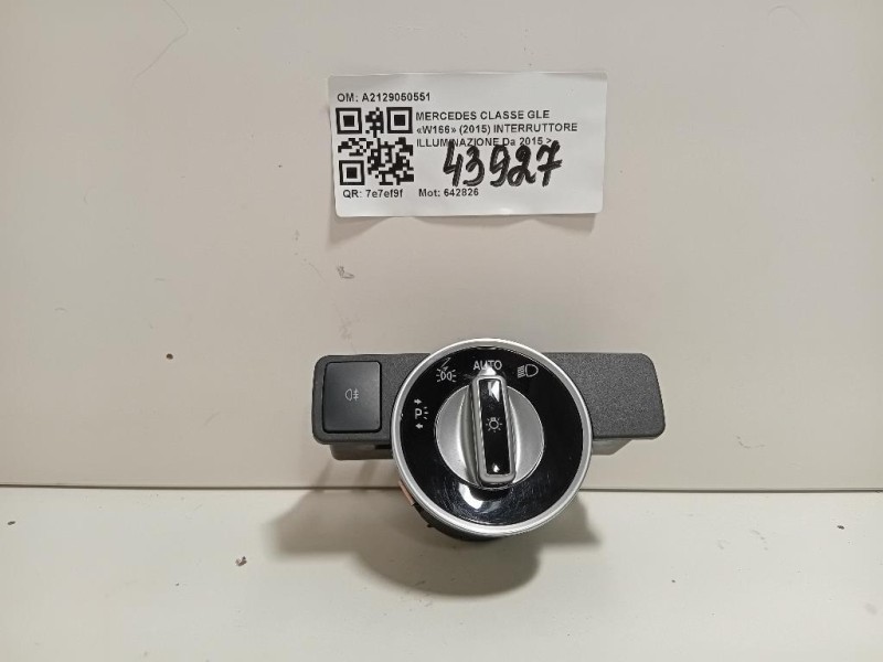Interruttore Illuminazione A2129050551 Mercedes Classe GLE W166 2015