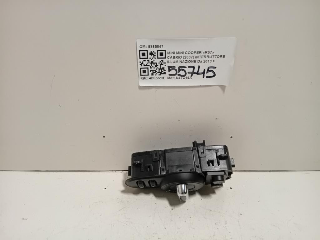 Interruttore Illuminazione 9865847 Mini MINI Cooper R57 Cabrio 2007