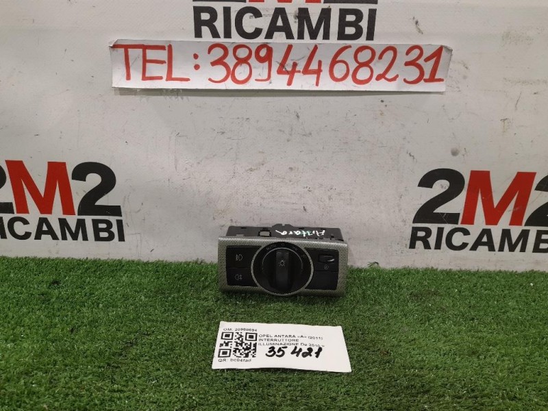 Interruttore Illuminazione 20988694 Opel Antara A 2011