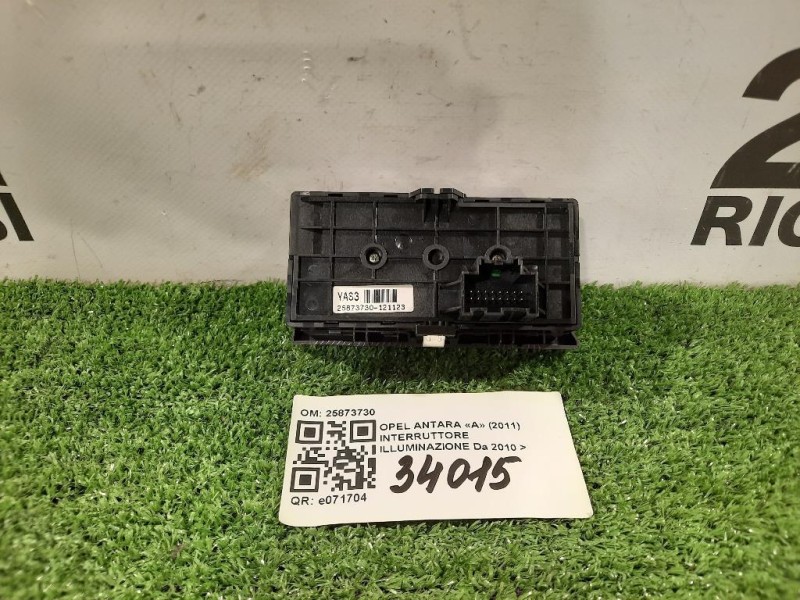 Interruttore Illuminazione 25873730 Opel Antara A 2011