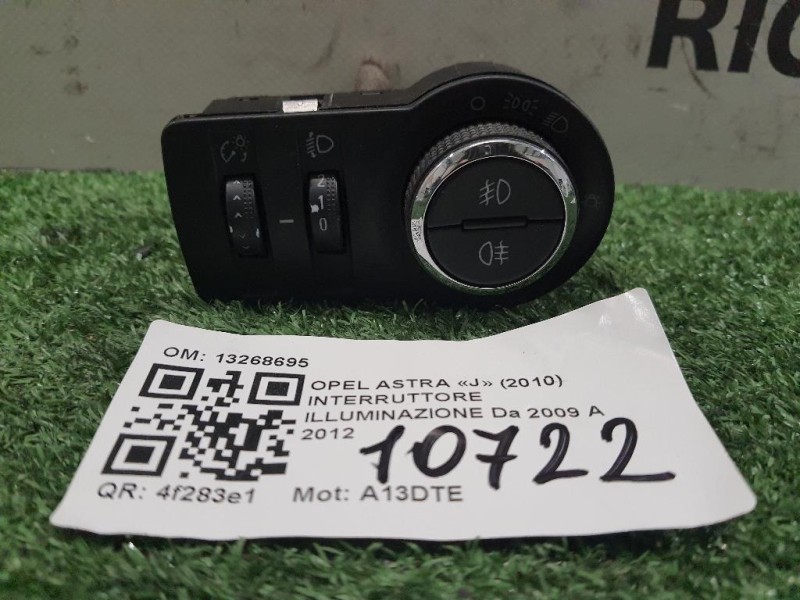 Interruttore Illuminazione 13268695 Opel Astra J 2010