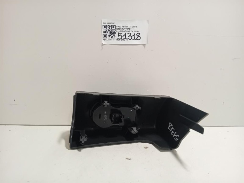 Interruttore Illuminazione 13257557 Opel Astra J 2012