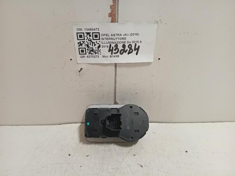 Interruttore Illuminazione 13493472 Opel Astra K 2016