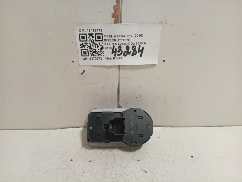Interruttore Illuminazione 13493472 Opel Astra K 2016