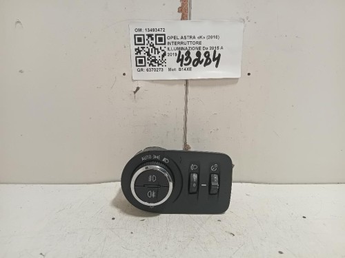 Interruttore Illuminazione 13493472 Opel Astra K 2016