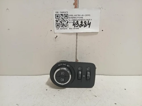 Interruttore Illuminazione 13493472 Opel Astra K 2016
