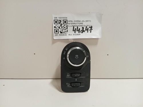 Interruttore Illuminazione 13310334 Opel Corsa D 2011