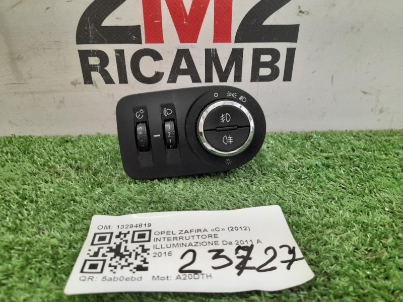 Interruttore Illuminazione 13294819 Opel Zafira C 2012