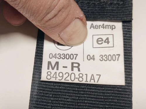 Cintura DI Sicurezza Sedile ANT DX