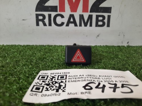 Interruttore LUCI Emergenza 8E0941509 Audi A4 8ED Avant 2005
