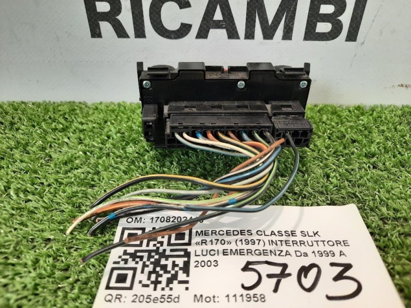 Interruttore LUCI Emergenza 1708202410 Mercedes Classe SLK R170 1997
