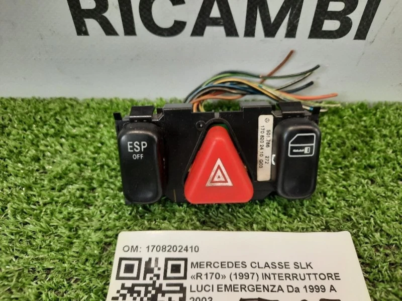 Interruttore LUCI Emergenza 1708202410 Mercedes Classe SLK R170 1997