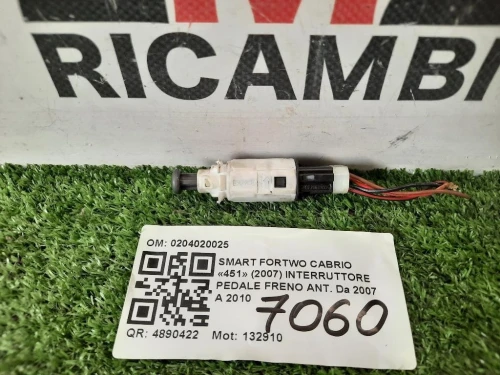 Interruttore Pedale Freno ANT 0204020025 Smart Fortwo Cabrio 451 2007