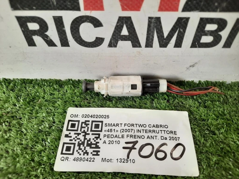 Interruttore Pedale Freno ANT 0204020025 Smart Fortwo Cabrio 451 2007