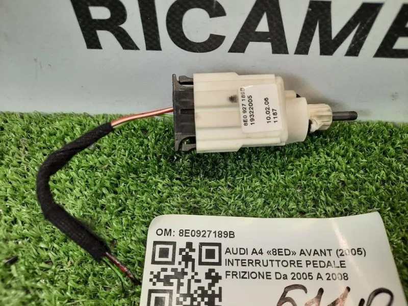 Interruttore Pedale Frizione 8E0927189B INTERRUTTORE Audi A4 8ED Avant 2005
