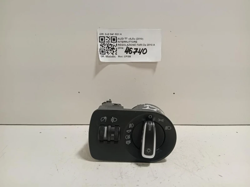 Interruttore Regolazione FARI 8J2 941 531 K Audi TT 8J3 2010