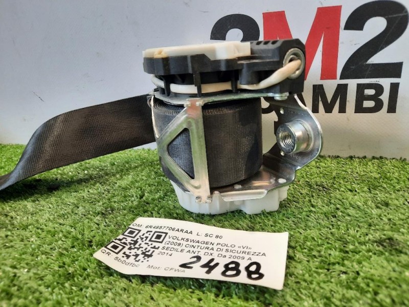 Cintura DI Sicurezza Sedile ANT DX 6R4857706ARAA Volkswagen POLO VI 2009