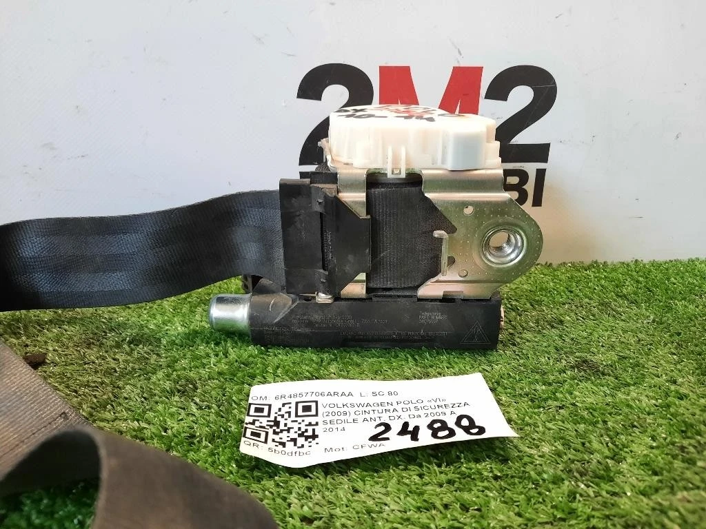 Cintura DI Sicurezza Sedile ANT DX 6R4857706ARAA Volkswagen POLO VI 2009