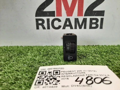 Interruttore Regolazione FARI 98016627ZD REGOLAZIONE Peugeot 208 I 2012