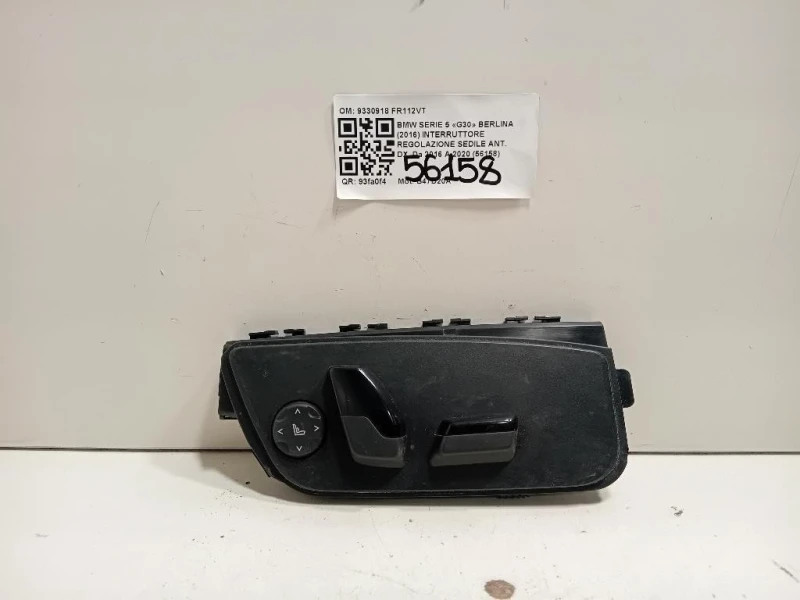 Interruttore Regolazione Sedile ANT DX 9330918 Bmw Serie 5 G30 Berlina 2016