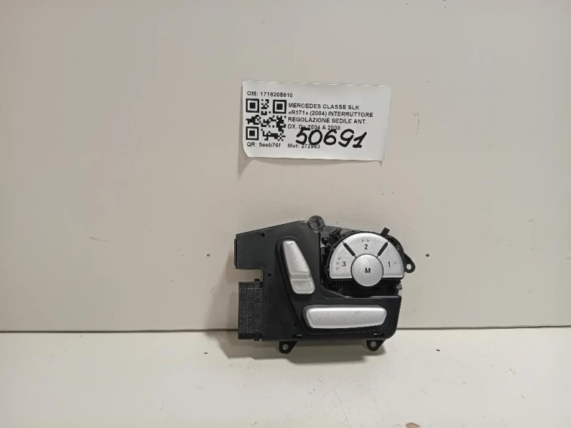 Interruttore Regolazione Sedile ANT DX 1718205810 Mercedes Classe SLK R171 2004