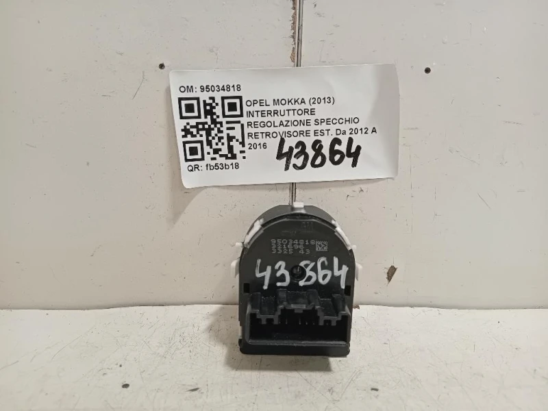 Interruttore Regolazione Specchio Retrovisore EST 95034818 Opel Mokka 2013