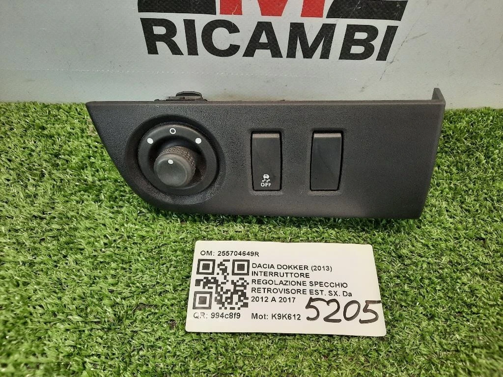 Interruttore Regolazione Specchio Retrovisore EST SX 255704649R Dacia Dokker 2013