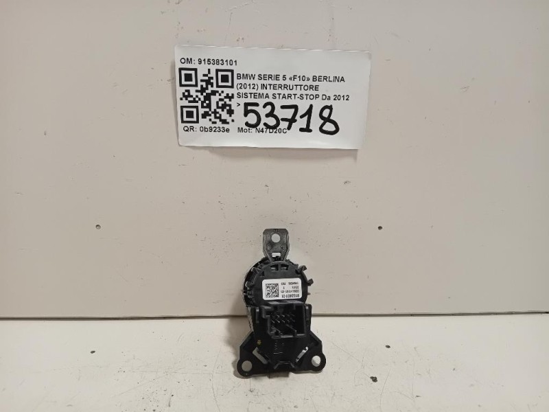 Interruttore Sistema Start-stop 915383101 Bmw Serie 5 F10 Berlina 2012