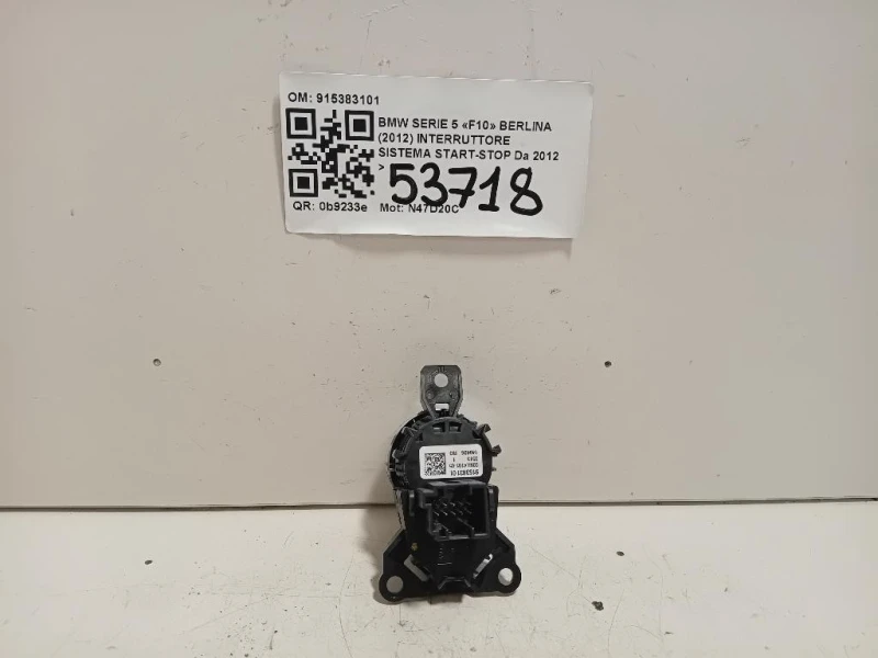 Interruttore Sistema Start-stop 915383101 Bmw Serie 5 F10 Berlina 2012
