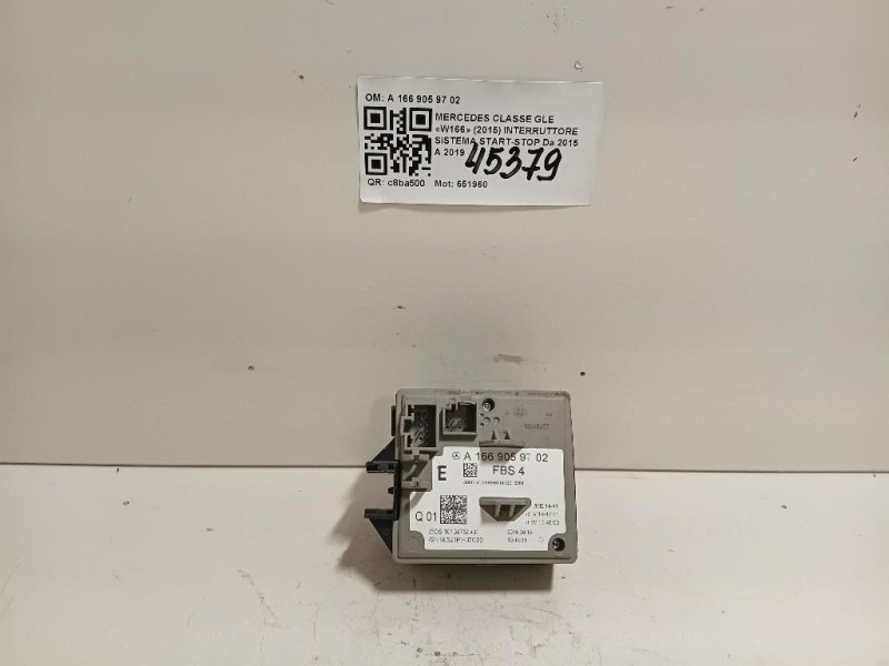 Interruttore Sistema Start-stop A 166 905 97 02 Mercedes Classe GLE W166 2015
