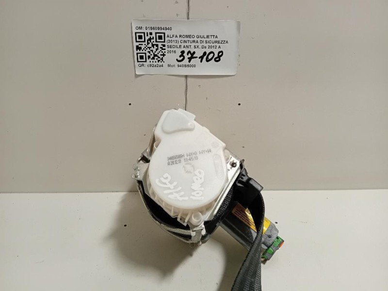 Cintura DI Sicurezza Sedile ANT SX 01560994940 Alfa Romeo Giulietta 2013