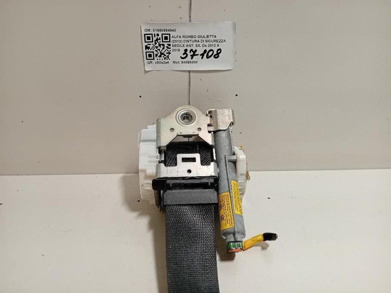 Cintura DI Sicurezza Sedile ANT SX 01560994940 Alfa Romeo Giulietta 2013
