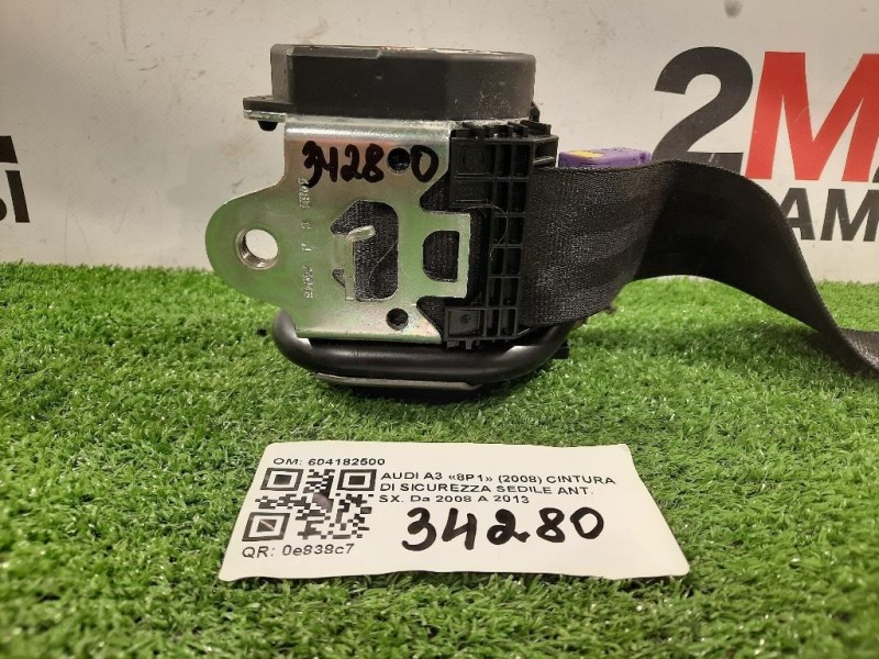 Cintura DI Sicurezza Sedile ANT SX 604182500 Audi A3 8P1 2008