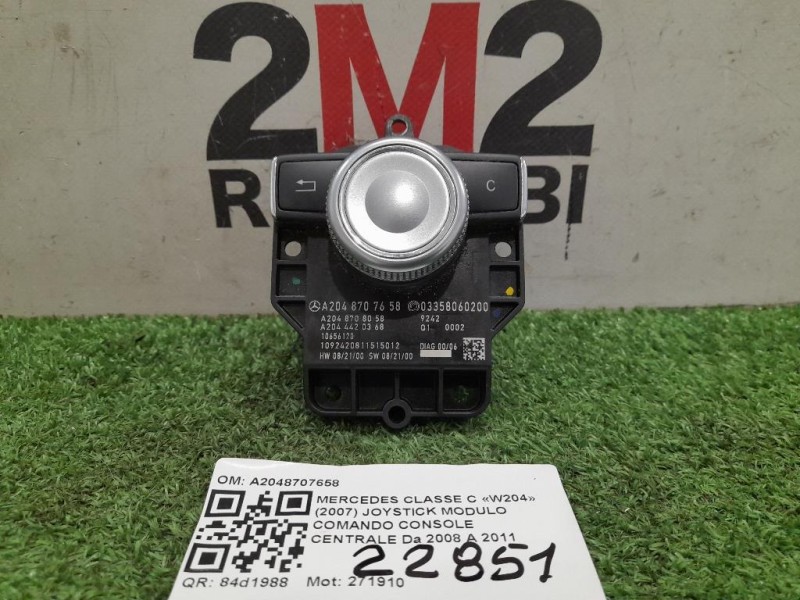 Joystick Modulo Comando Console Centrale A2048707658 Mercedes Classe C W204 2007
