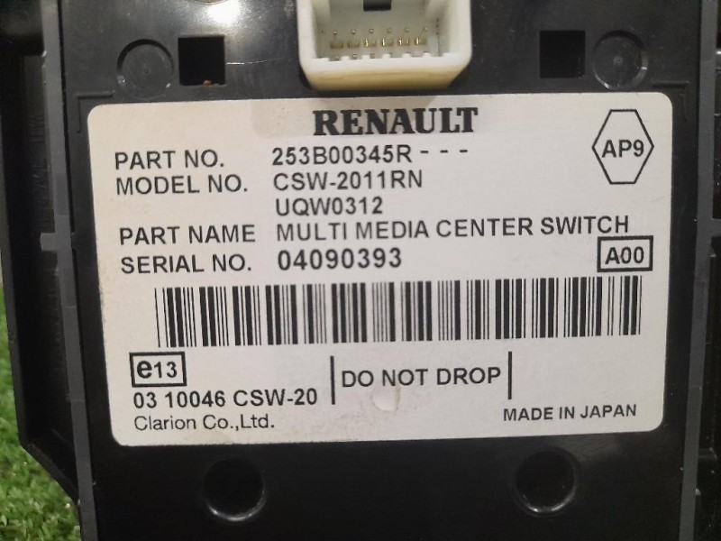 Joystick Modulo Comando Console Centrale 253B00345R Renault Mégane III 2009