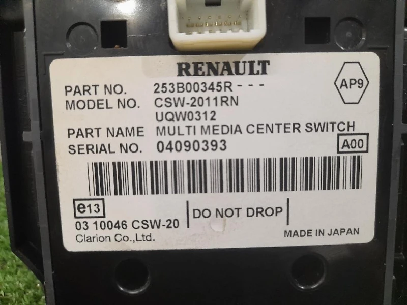 Joystick Modulo Comando Console Centrale 253B00345R Renault Mégane III 2009