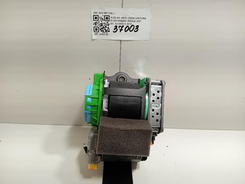 Cintura DI Sicurezza Sedile ANT SX 306369510 Audi A4 8K2 2008