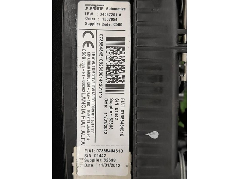 KIT Airbag Fiat Panda III 2012