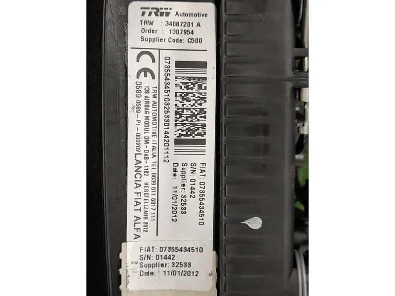 KIT Airbag Fiat Panda III 2012