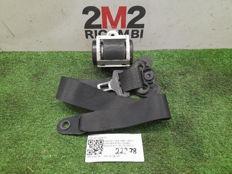 Cintura DI Sicurezza Sedile ANT SX 601028900E Mini MINI ONE R56 2007