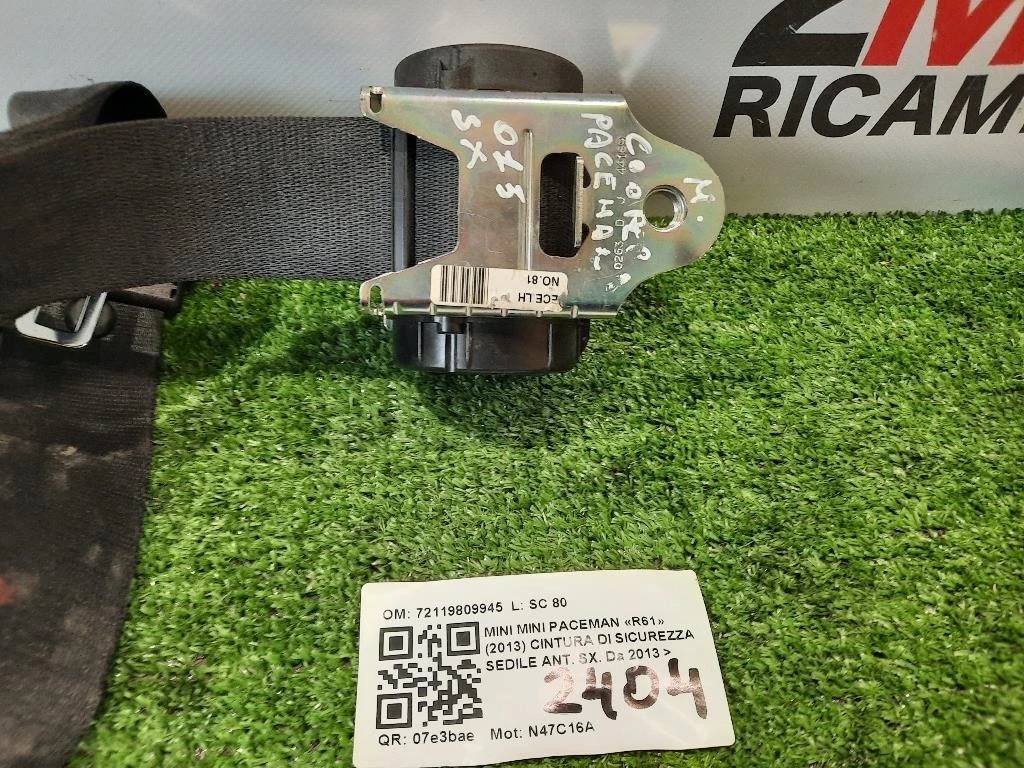 Cintura DI Sicurezza Sedile ANT SX 72119809945 Mini MINI Paceman R61 2013