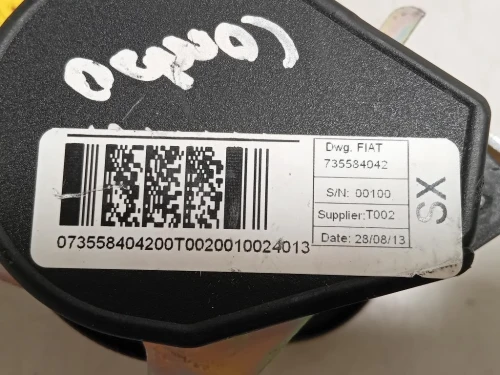 Cintura DI Sicurezza Sedile ANT SX 735584042 Opel Combo D 2012