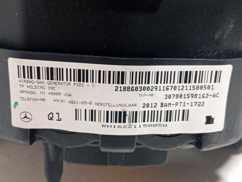 Air-bag Guidatore 307801598162-AC Mercedes Classe E W212 2009