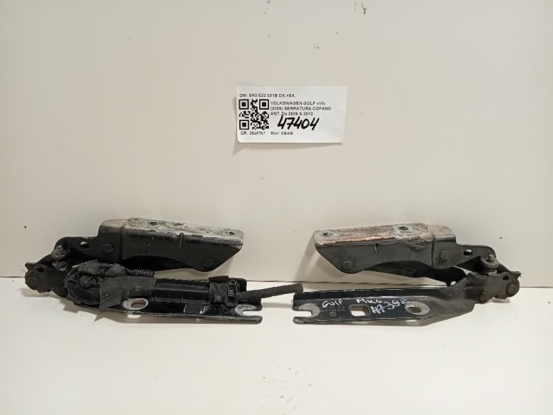 KIT Cerniere Cofano ANT 5K0 823 301B DX+SX Volkswagen GOLF VI 2009