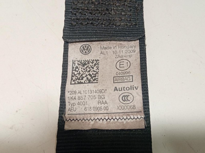 Cintura DI Sicurezza Sedile ANT SX 617978500 Volkswagen GOLF V Variant 2007