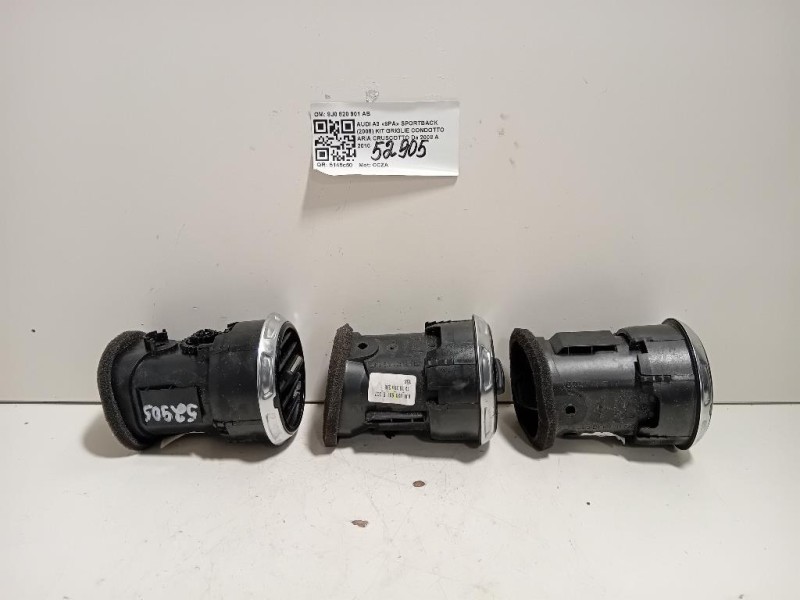 KIT Griglie Condotto ARIA Cruscotto 8J0 820 901 AB Audi A3 8PA Sportback 2008