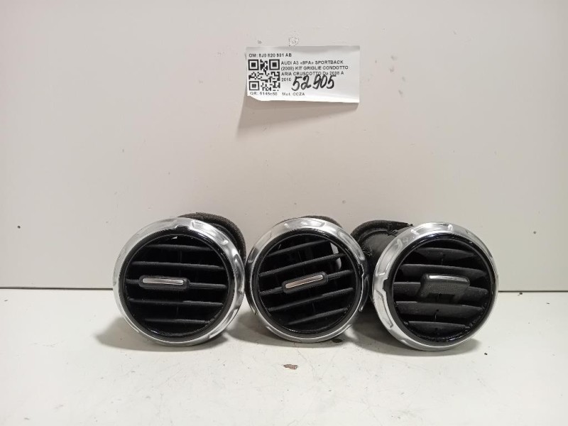 KIT Griglie Condotto ARIA Cruscotto 8J0 820 901 AB Audi A3 8PA Sportback 2008