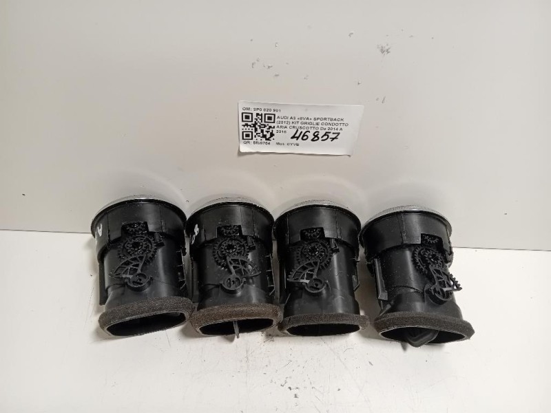 KIT Griglie Condotto ARIA Cruscotto 8P0 820 901 4 PZ Audi A3 8VA Sportback 2012