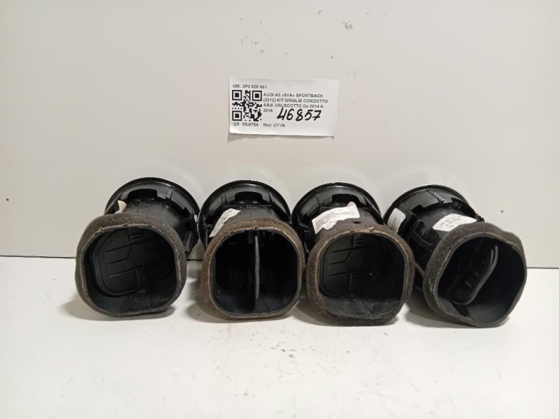 KIT Griglie Condotto ARIA Cruscotto 8P0 820 901 4 PZ Audi A3 8VA Sportback 2012