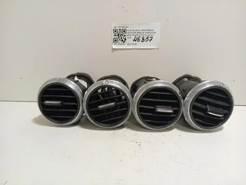 KIT Griglie Condotto ARIA Cruscotto 8P0 820 901 4 PZ Audi A3 8VA Sportback 2012